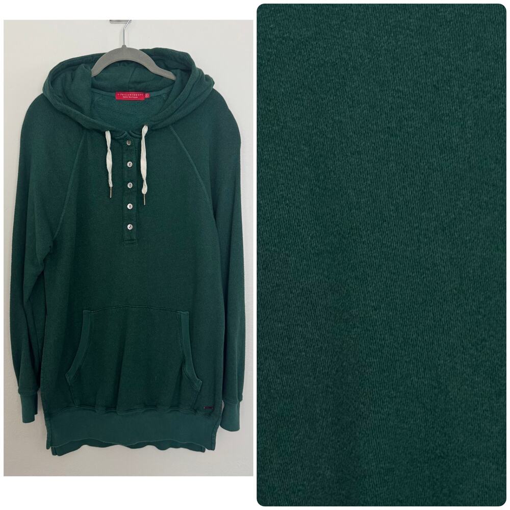 n:PHILANTHROPY Vintage-style Hooded Sweatshirt in Forest Green